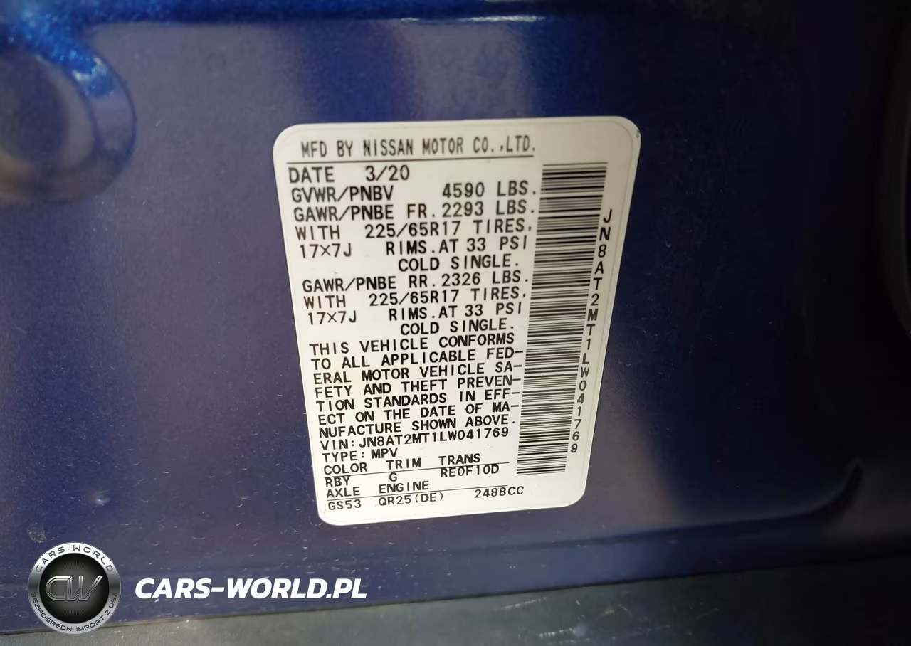 2020 Nissan Rogue Sv Fwd VIN:JN8AT2MT1LW041769 - 9