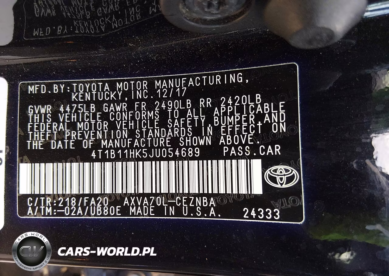 2018 Toyota Camry Le VIN:4T1B11HK5JU054689 - 9