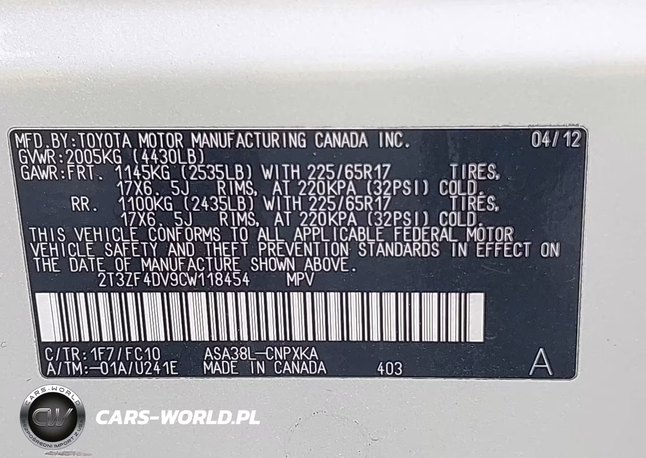 2012 Toyota Rav4 VIN:2T3ZF4DV9CW118454 - 9