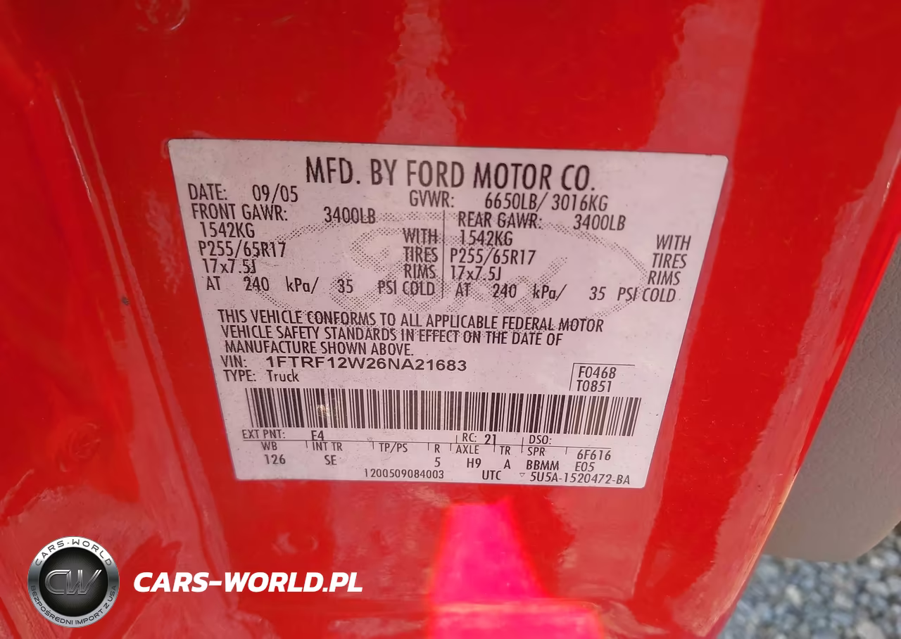 2006 Ford F-150 Stx-Xl-Xlt VIN:1FTRF12W26NA21683 - 9