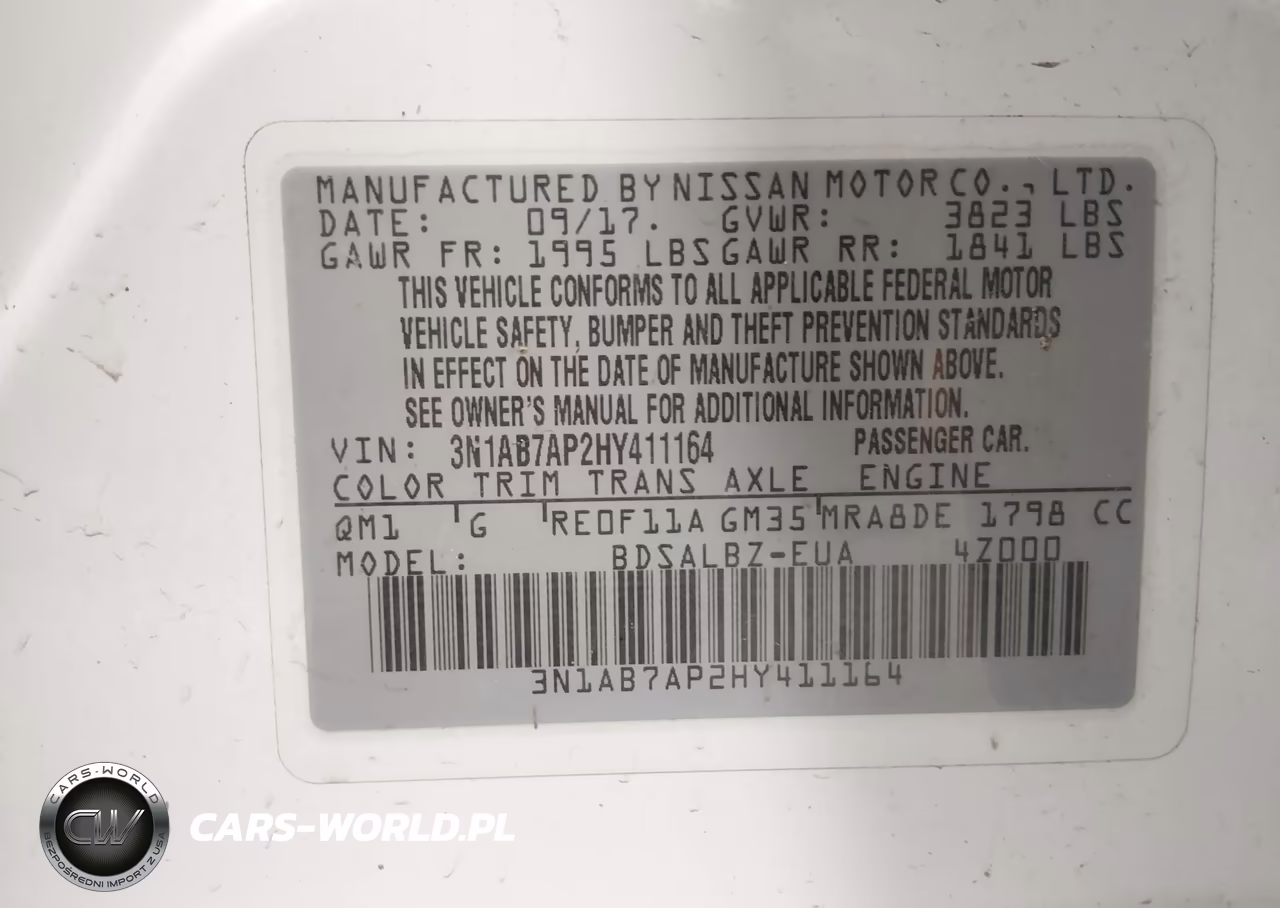2017 Nissan Sentra S VIN:3N1AB7AP2HY411164 - 9
