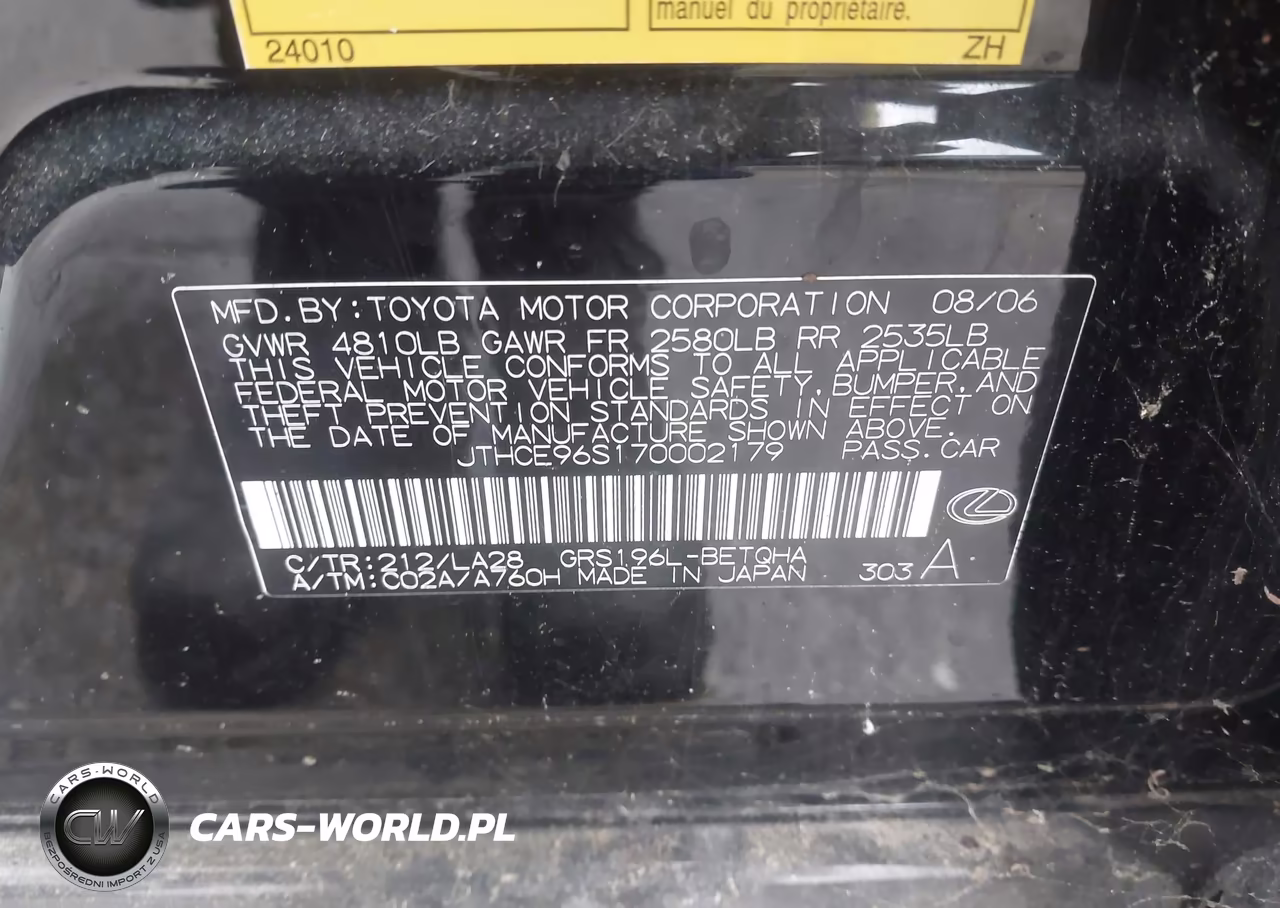 2007 Lexus Gs 350 VIN:JTHCE96S170002179 - 9