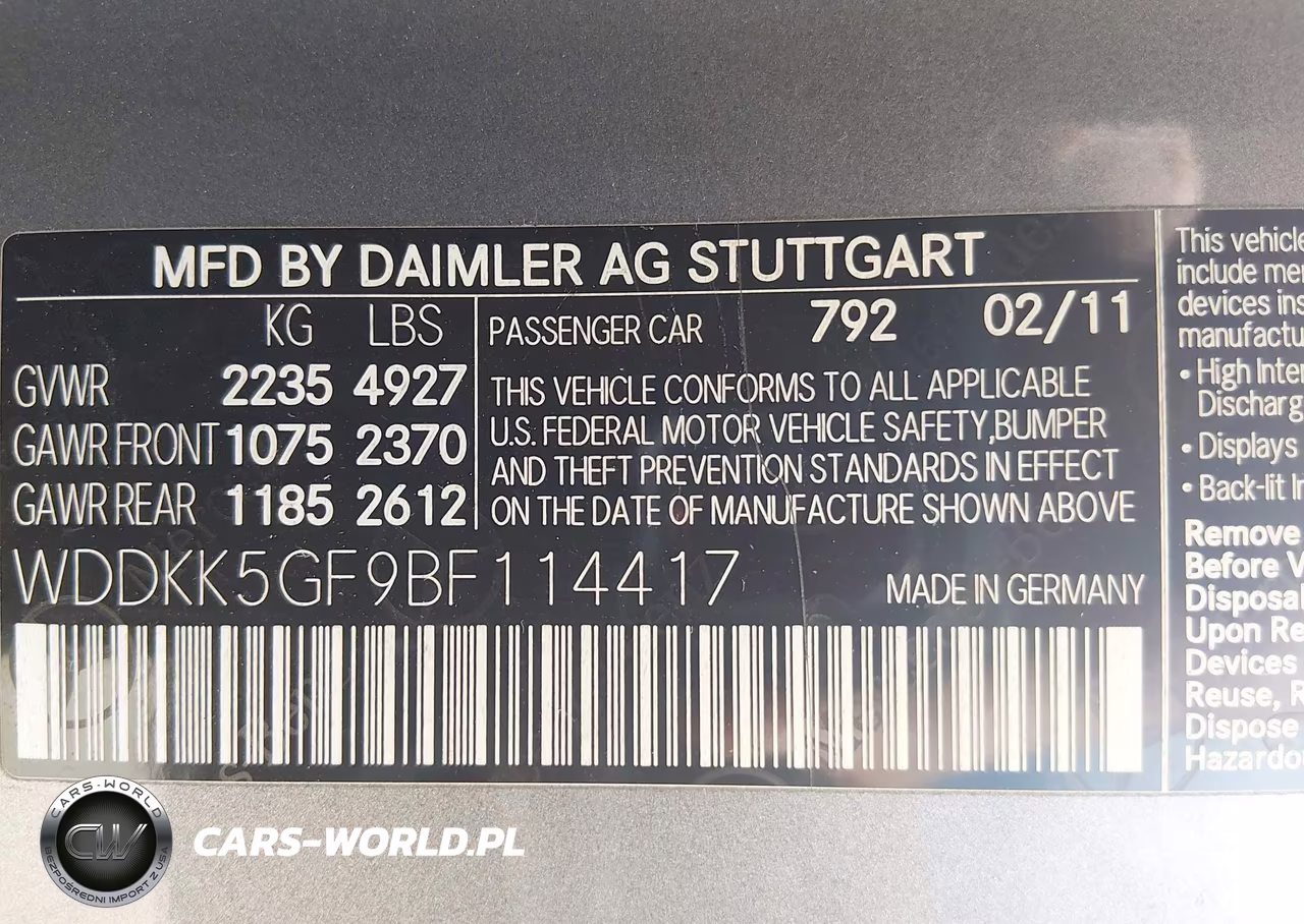 2011 Mercedes-Benz E 350 VIN:WDDKK5GF9BF114417 - 9