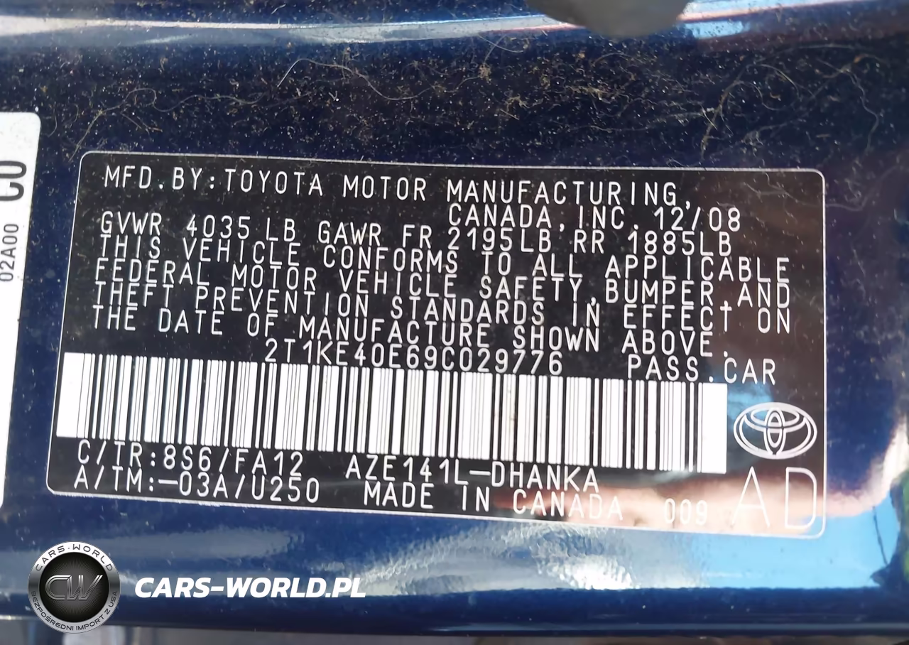 2009 Toyota Matrix S VIN:2T1KE40E69C029776 - 9