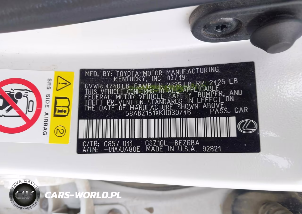 2019 Lexus Es 350 VIN:58ABZ1B1XKU030746 - 9