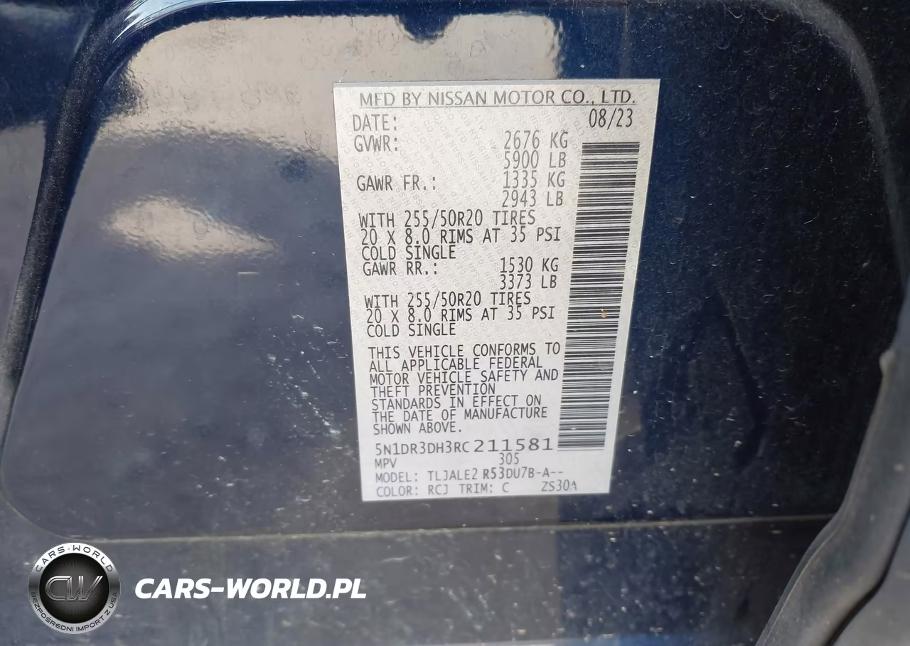 2024 Nissan Pathfinder Platinum Fwd VIN:5N1DR3DH3RC211581 - 9