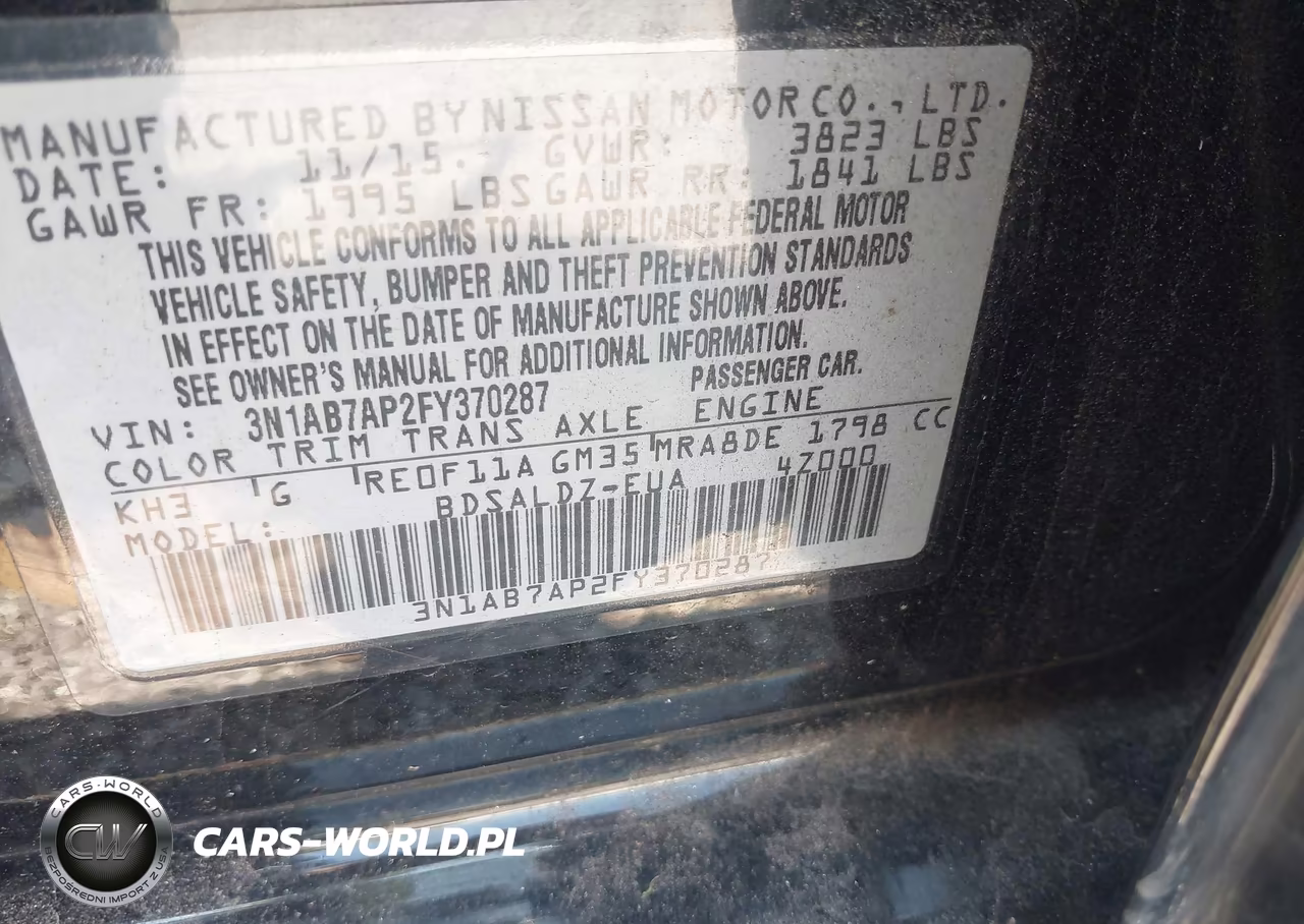 2015 Nissan Sentra Sv VIN:3N1AB7AP2FY370287 - 9