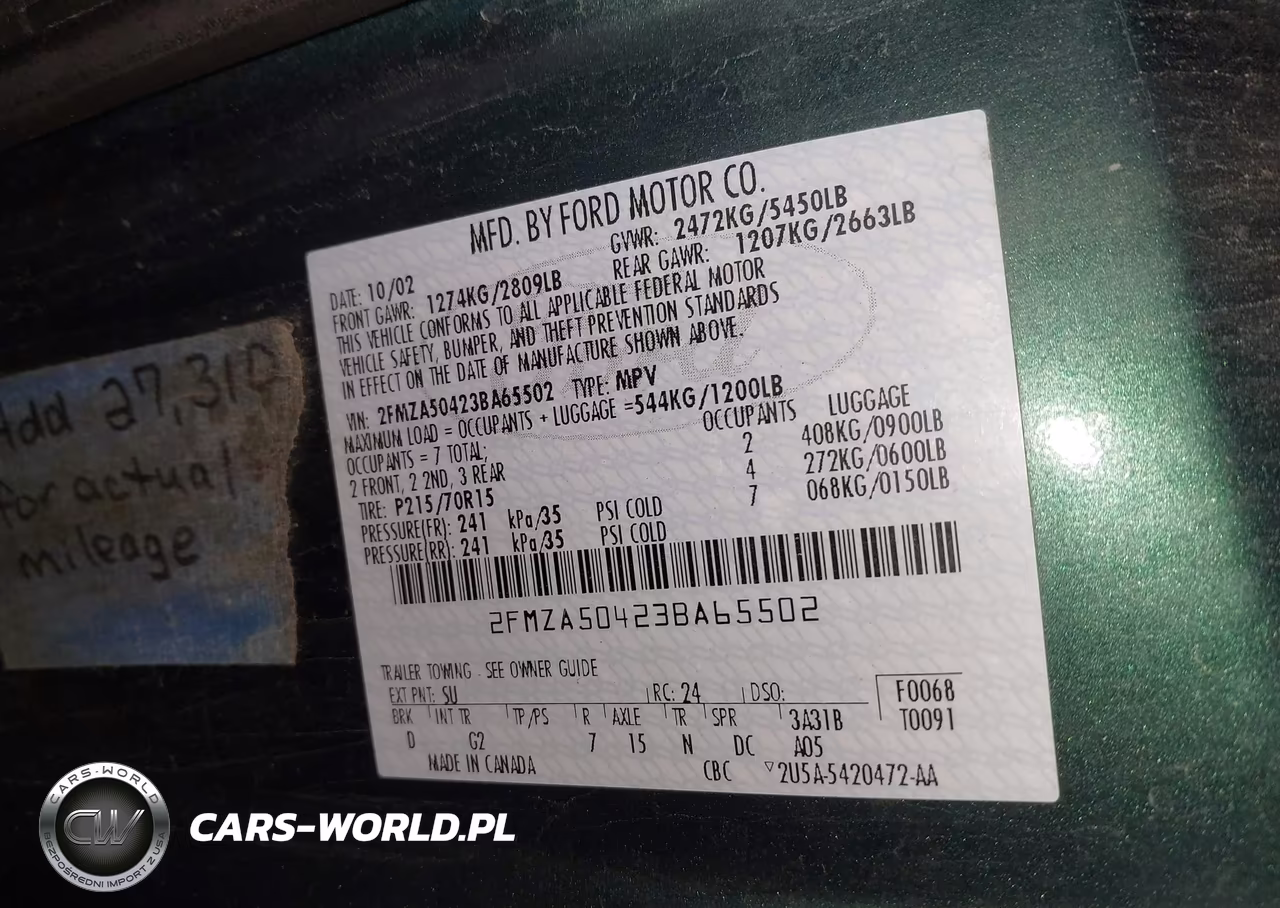2003 Ford Windstar Standard VIN:2FMZA50423BA65502 - 9