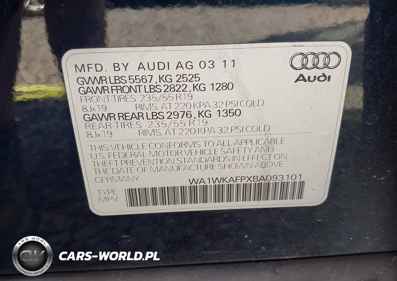 2011 Audi Q5 3.2 Premium Plus VIN:WA1WKAFPXBA093101 - 9