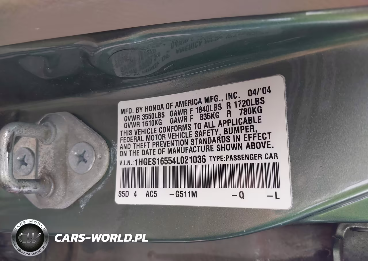 2004 Honda Civic Lx VIN:1HGES16554L021036 - 9