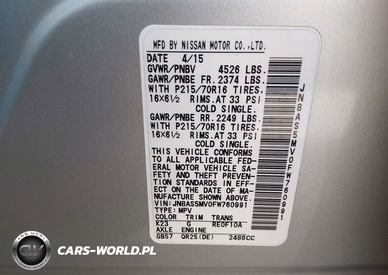 2015 Nissan Rogue Select S VIN:JN8AS5MV0FW760991 - 9