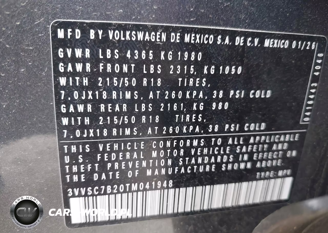 2026 Volkswagen Taos Se VIN:3VVSC7B20TM041948 - 9
