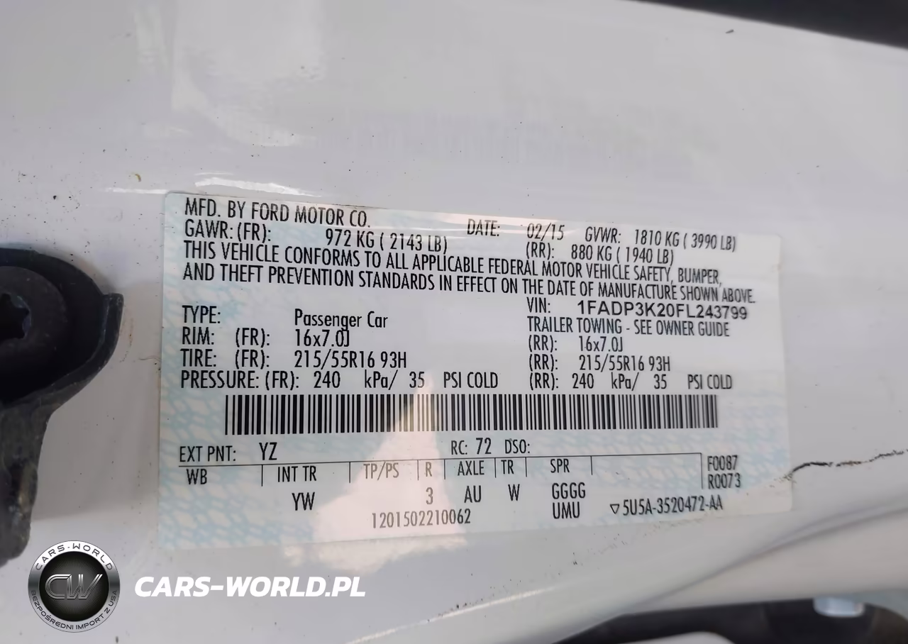 2015 Ford Focus Se VIN:1FADP3K20FL243799 - 9