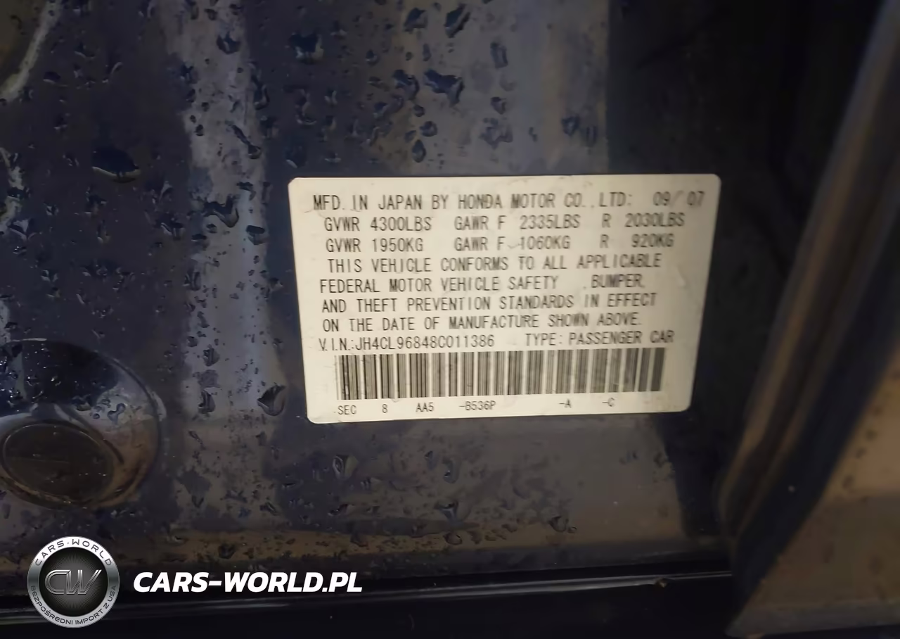 2008 Acura Tsx VIN:JH4CL96848C011386 - 9