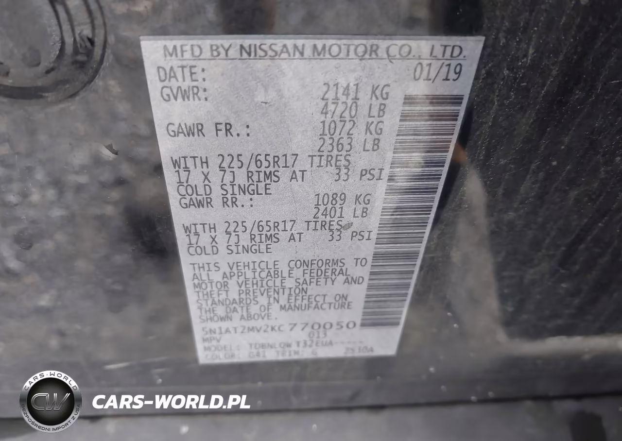 2019 Nissan Rogue Sv VIN:5N1AT2MV2KC770050 - 9