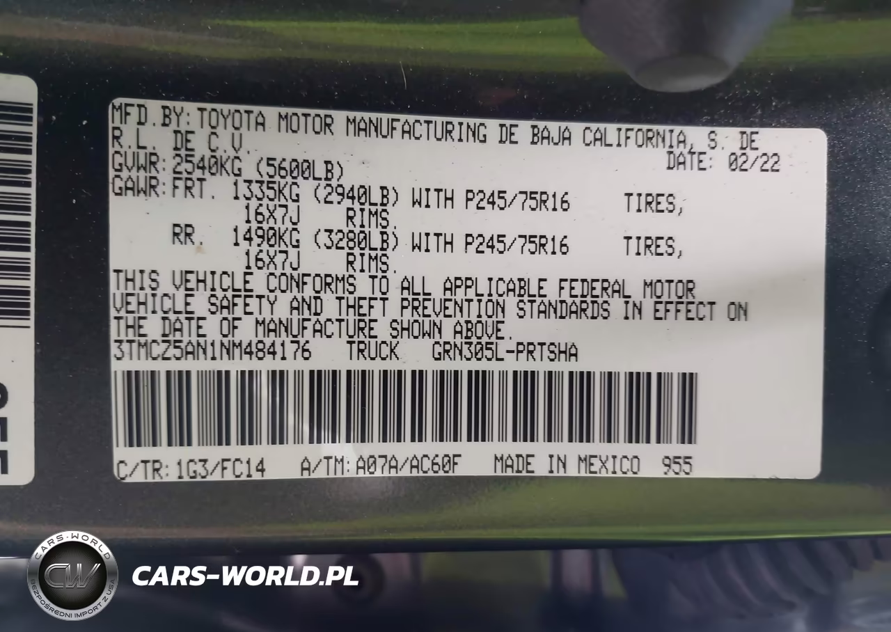 2022 Toyota Tacoma Sr5 V6 VIN:3TMCZ5AN1NM484176 - 9
