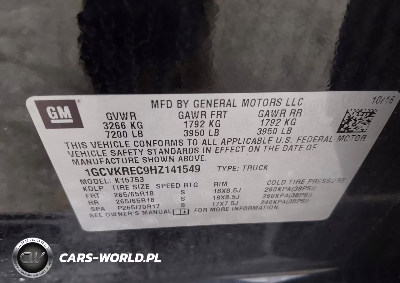 2017 Chevrolet Silverado 1500 2Lt VIN:1GCVKREC9HZ141549 - 9