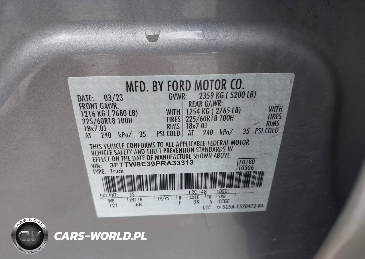 2023 Ford Maverick Lariat VIN:3FTTW8E39PRA33313 - 9