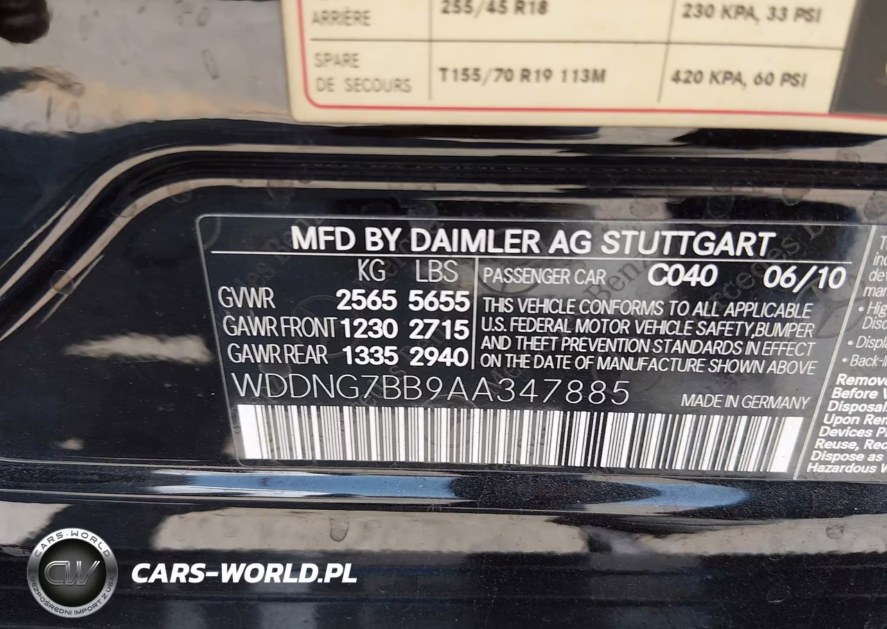 2010 Mercedes-Benz S 550 VIN:WDDNG7BB9AA347885 - 9