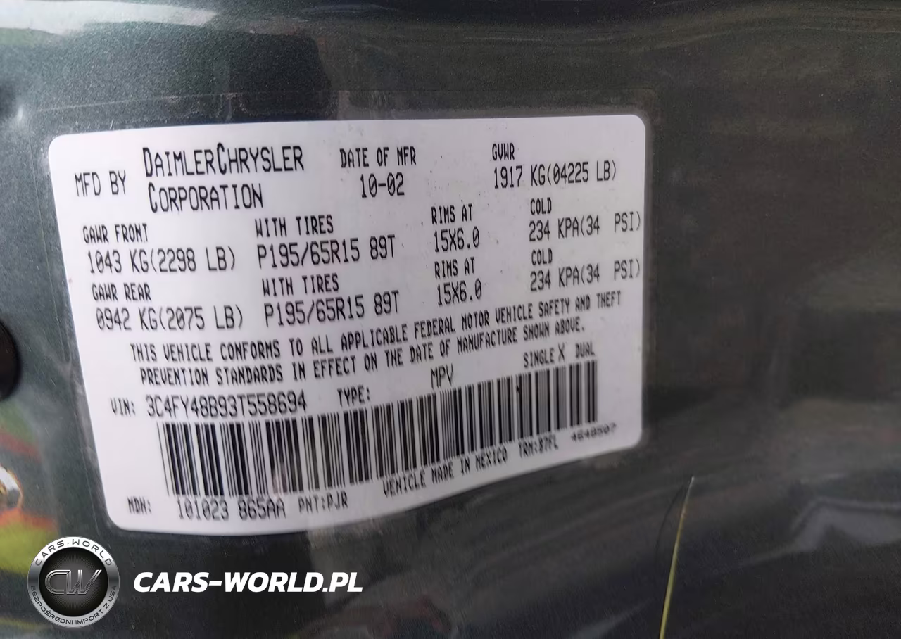 2003 Chrysler Pt Cruiser VIN:3C4FY48B93T558694 - 9
