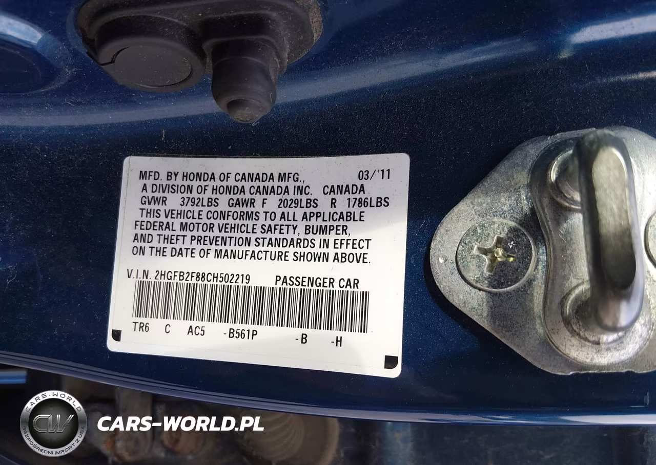 2012 Honda Civic Ex VIN:2HGFB2F88CH502219 - 9
