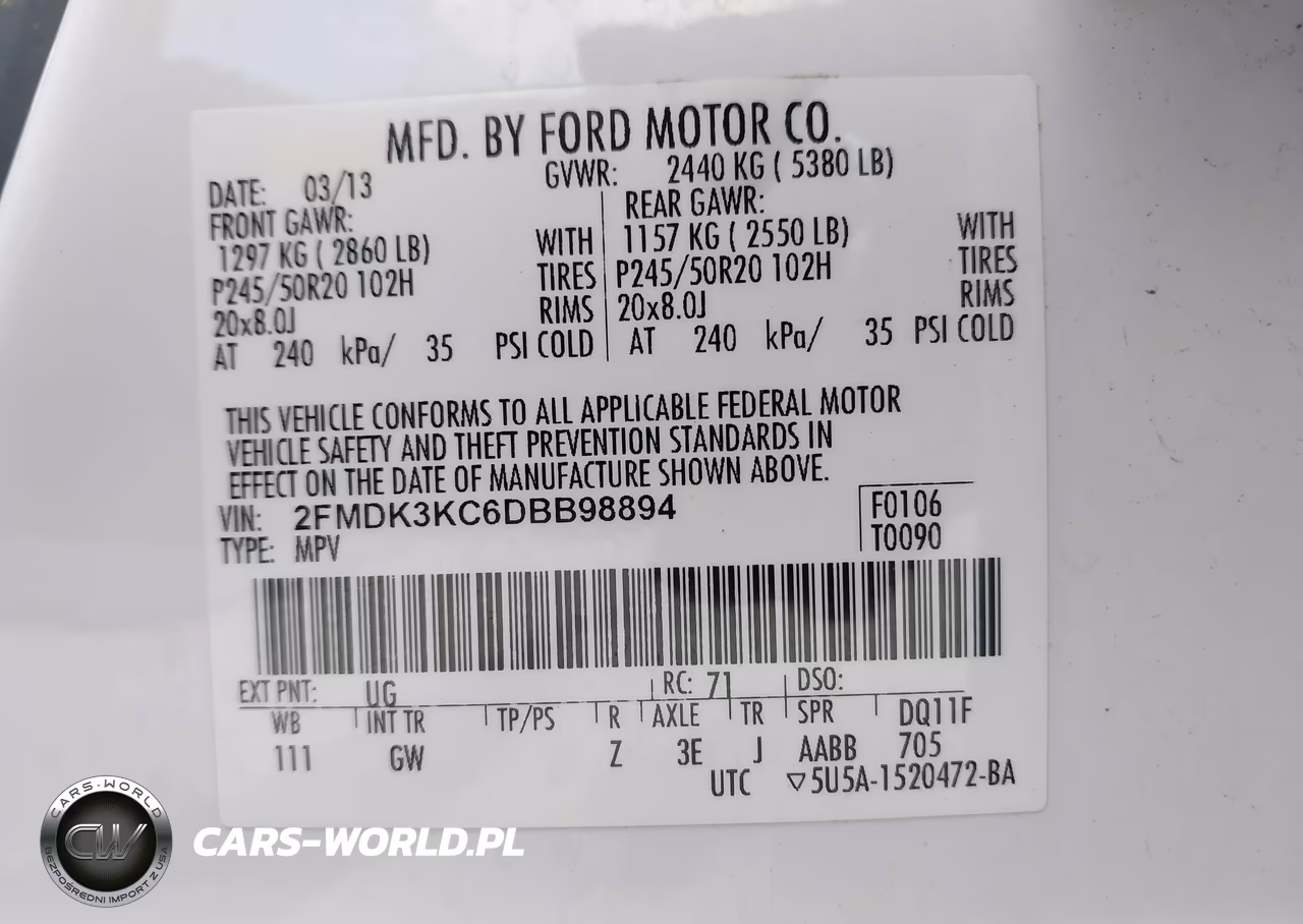 2013 Ford Edge Limited VIN:2FMDK3KC6DBB98894 - 9