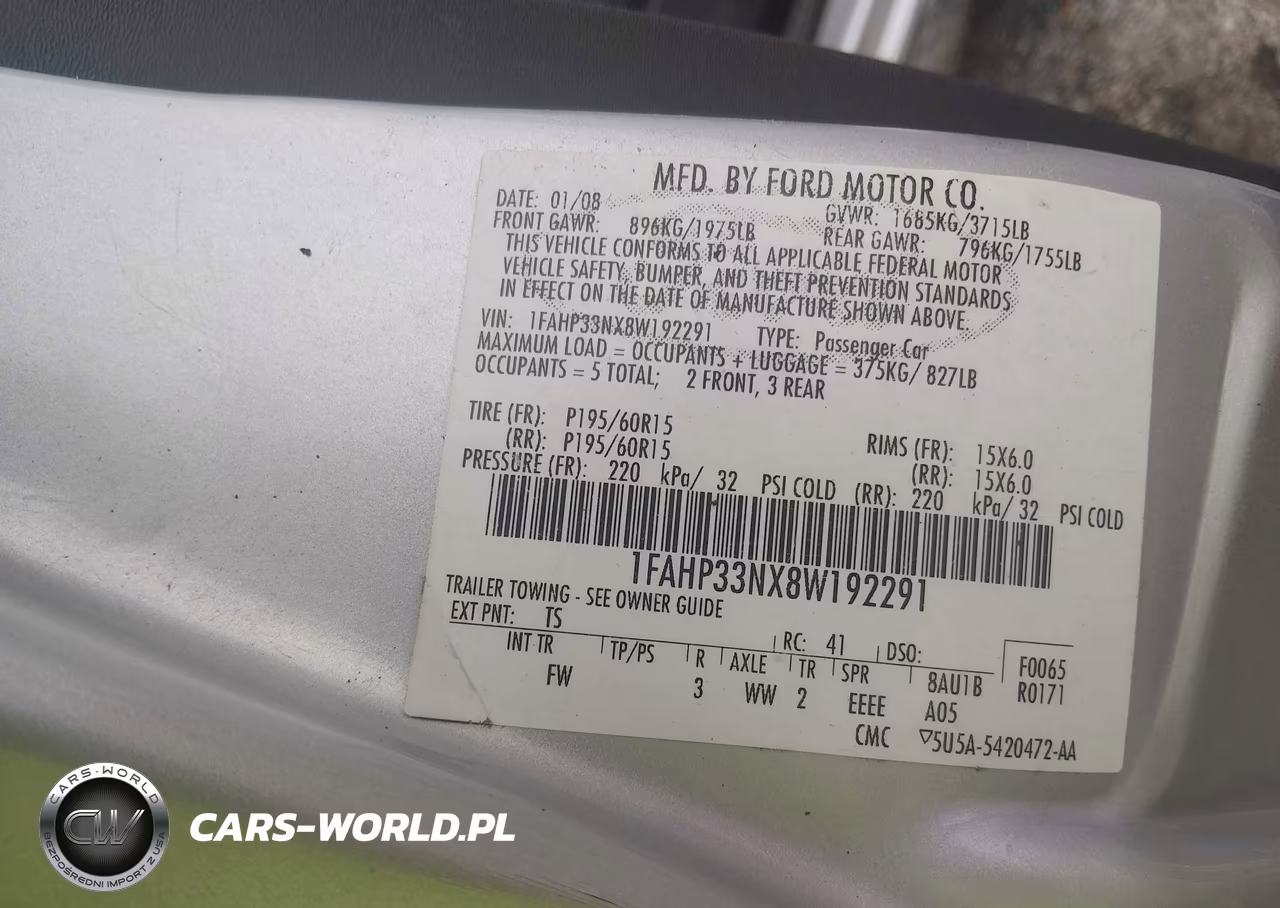 2008 Ford Focus Se-Ses VIN:1FAHP33NX8W192291 - 9