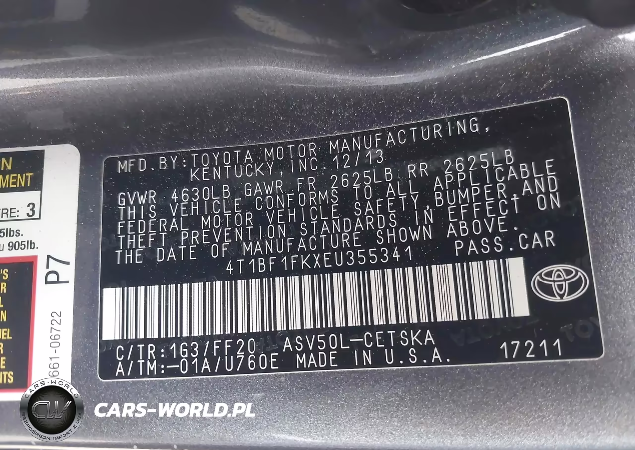 2014 Toyota Camry Se VIN:4T1BF1FKXEU355341 - 9