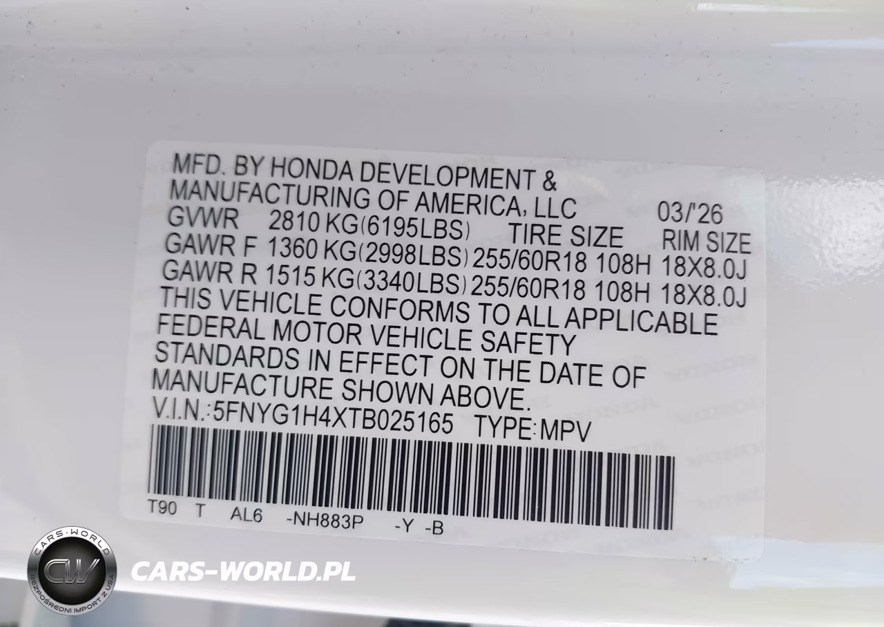 2026 Honda Pilot Ex-L VIN:5FNYG1H4XTB025165 - 9