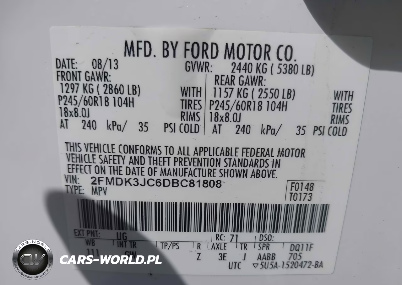 2013 Ford Edge Sel VIN:2FMDK3JC6DBC81808 - 9