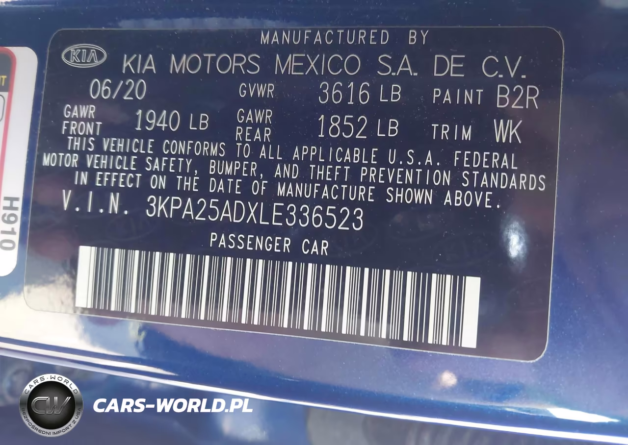 2020 Kia Rio 5-Door S VIN:3KPA25ADXLE336523 - 9