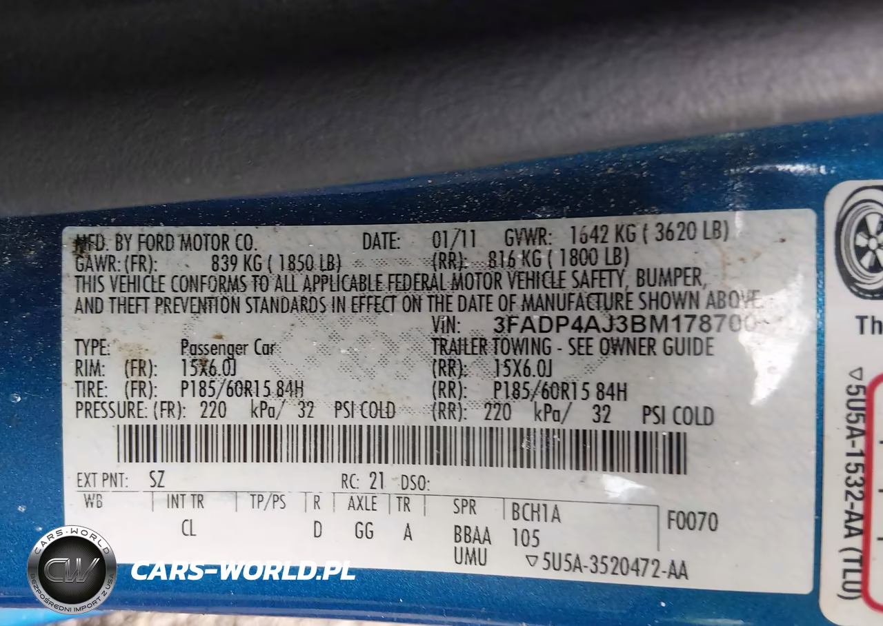 2011 Ford Fiesta S VIN:3FADP4AJ3BM178700 - 9