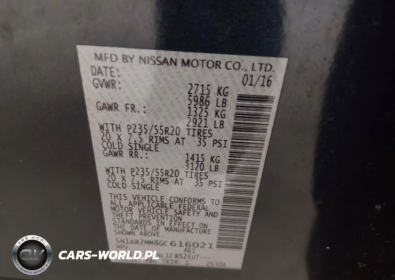 2016 Nissan Pathfinder Platinum VIN:5N1AR2MM8GC616021 - 9