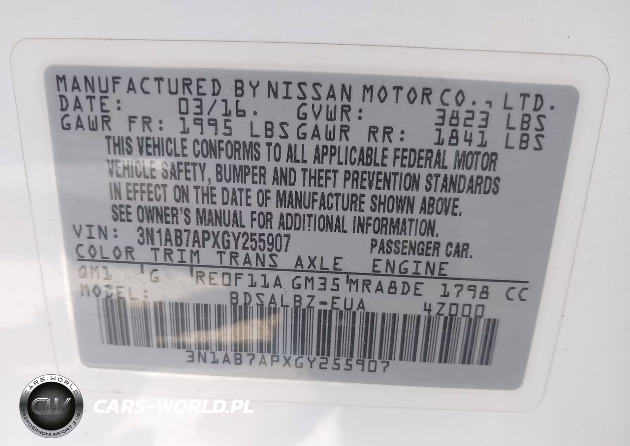 2016 Nissan Sentra Fe+ S-S-Sl-Sr-Sv VIN:3N1AB7APXGY255907 - 9