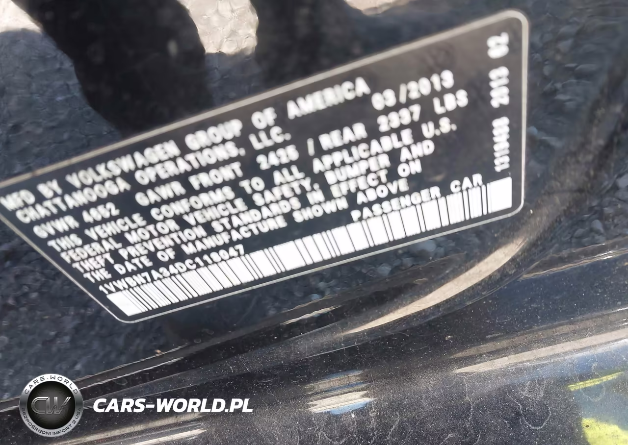 2013 Volkswagen Passat 2.0L Tdi Se VIN:1VWBN7A34DC118047 - 9