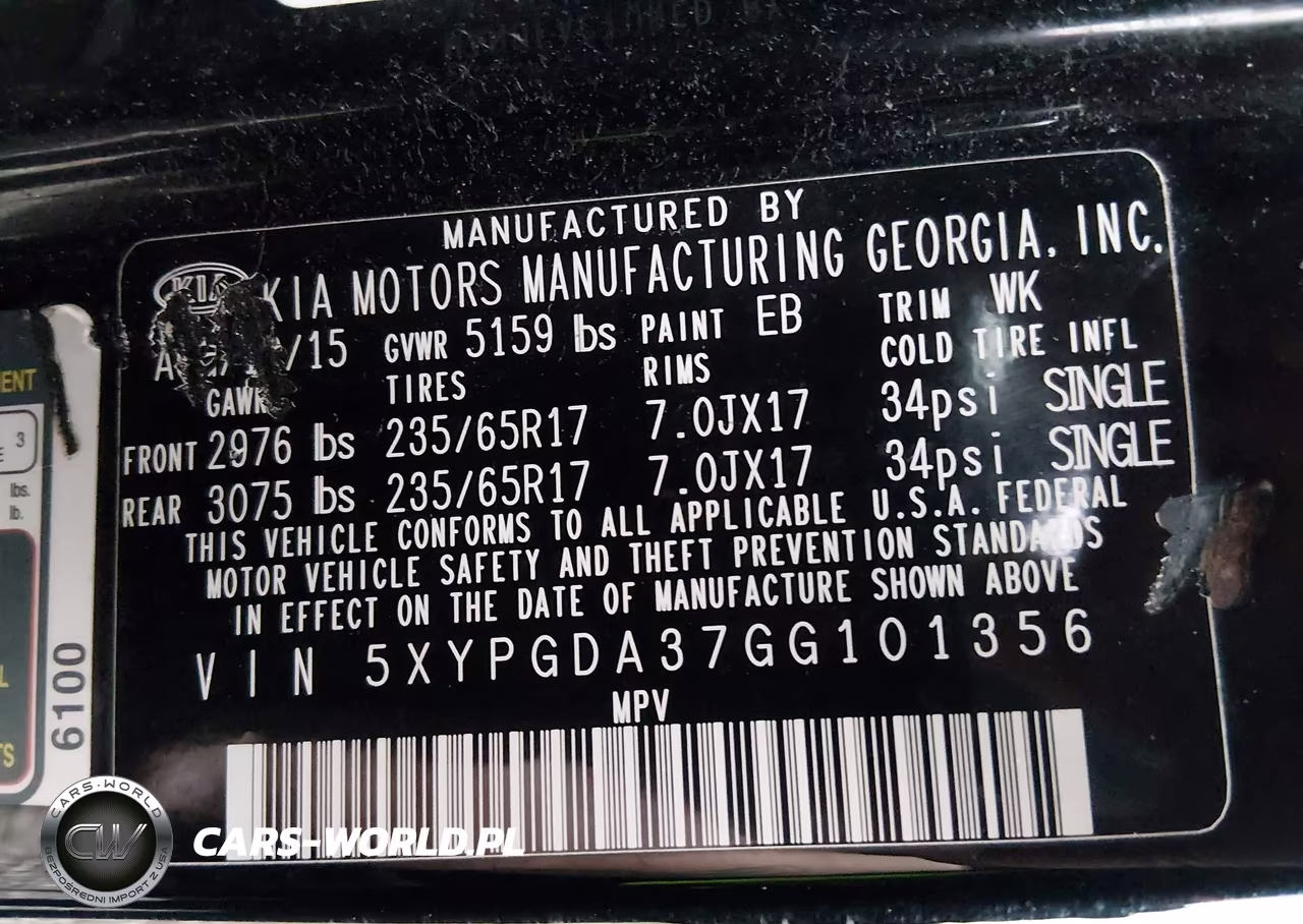 2016 Kia Sorento 2.4L Lx VIN:5XYPGDA37GG101356 - 9