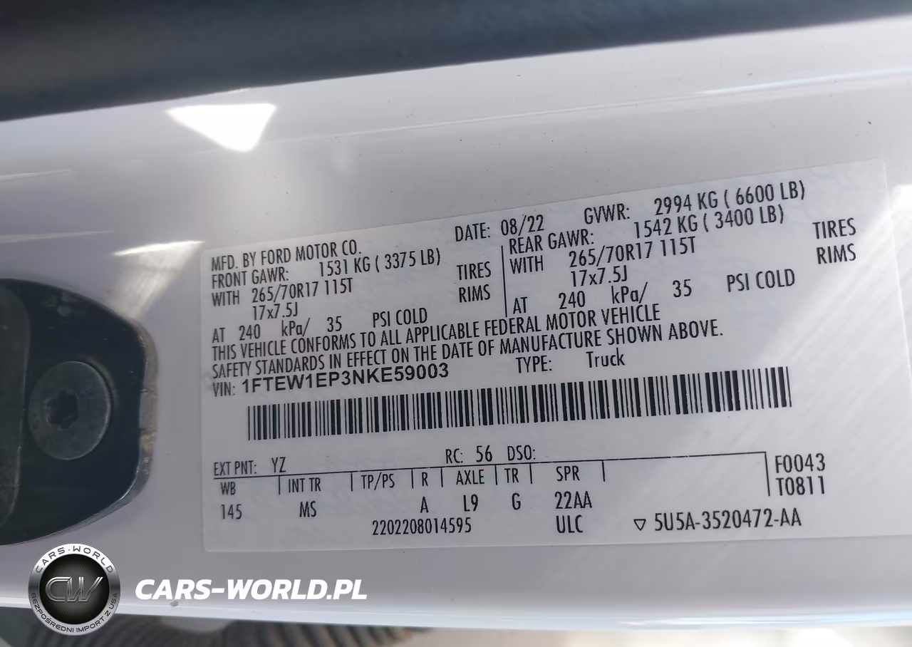 2022 Ford F-150 Xlt VIN:1FTEW1EP3NKE59003 - 9