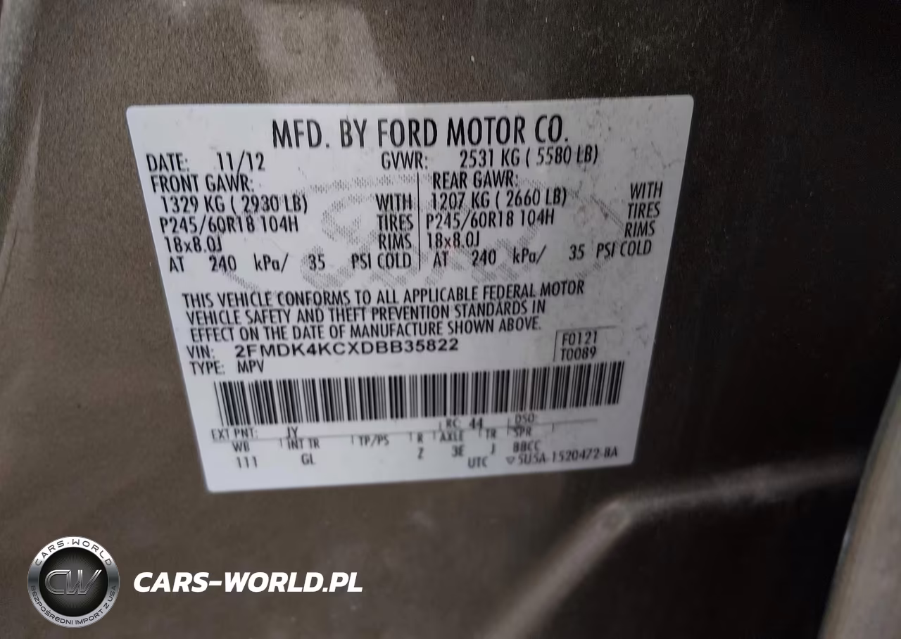 2013 Ford Edge Limited VIN:2FMDK4KCXDBB35822 - 9