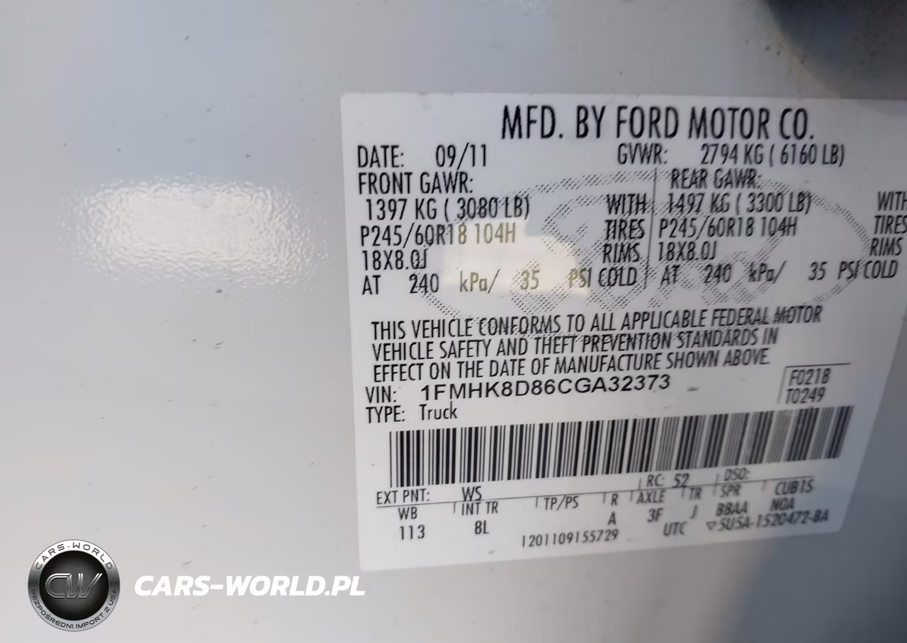 2012 Ford Explorer Xlt VIN:1FMHK8D86CGA32373 - 9
