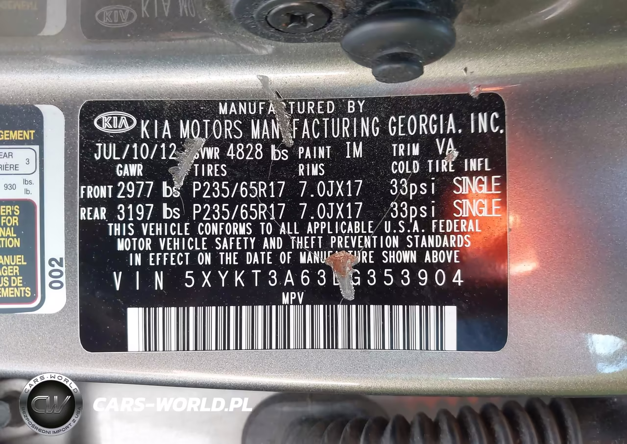 2013 Kia Sorento Lx VIN:5XYKT3A63DG353904 - 9