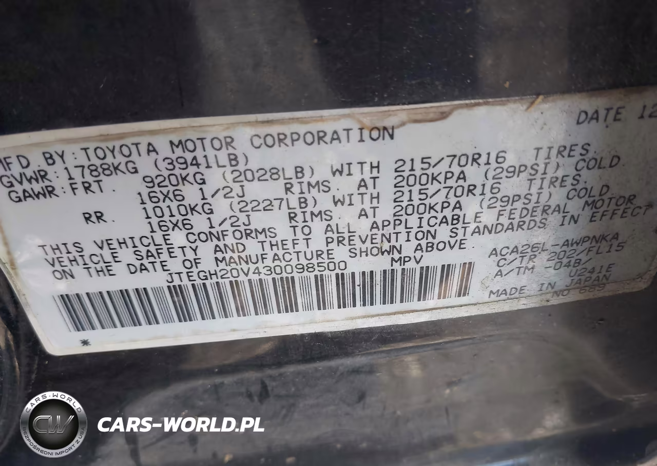 2003 Toyota Rav4 VIN:JTEGH20V430098500 - 9