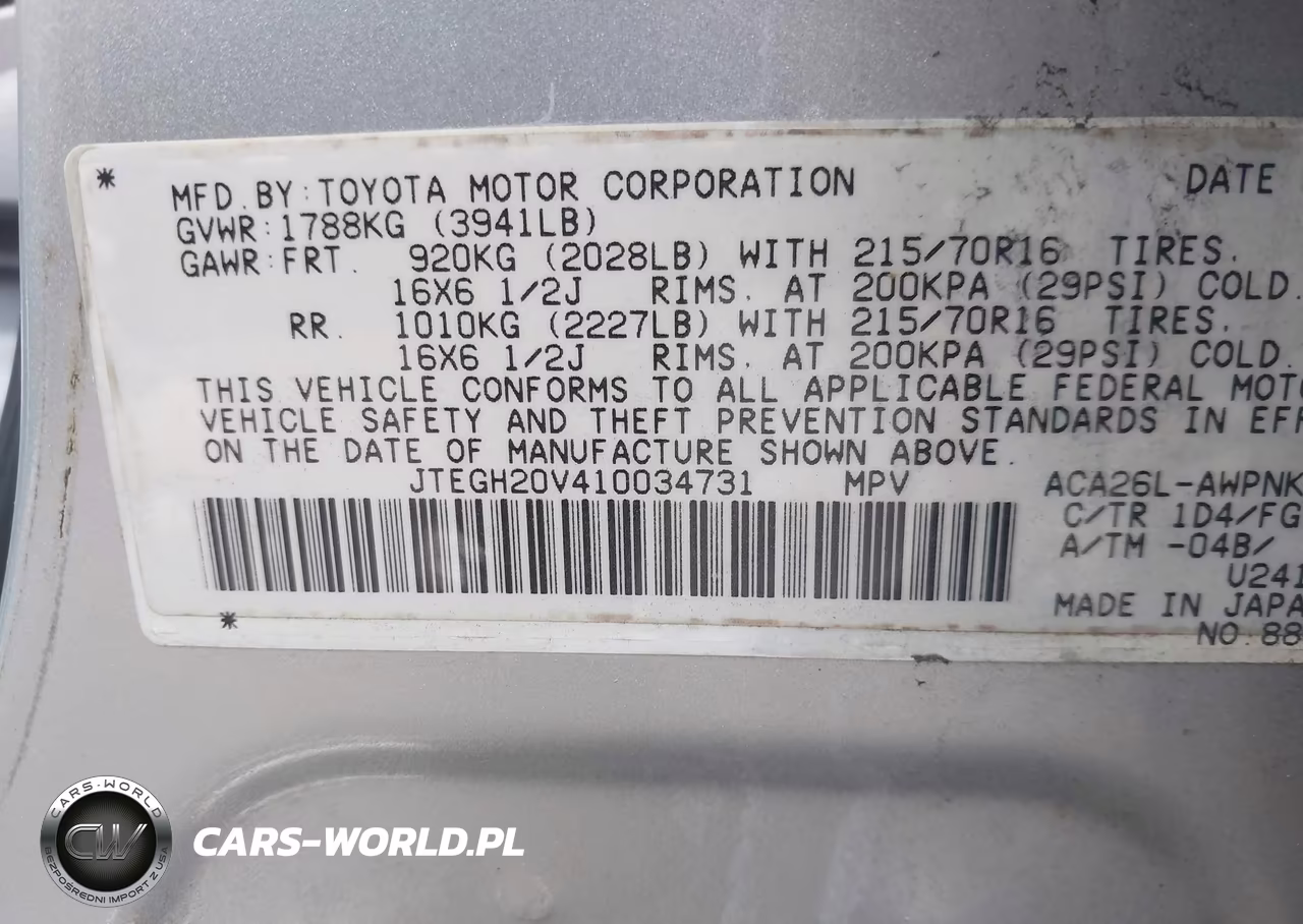 2001 Toyota Rav4 VIN:JTEGH20V410034731 - 9