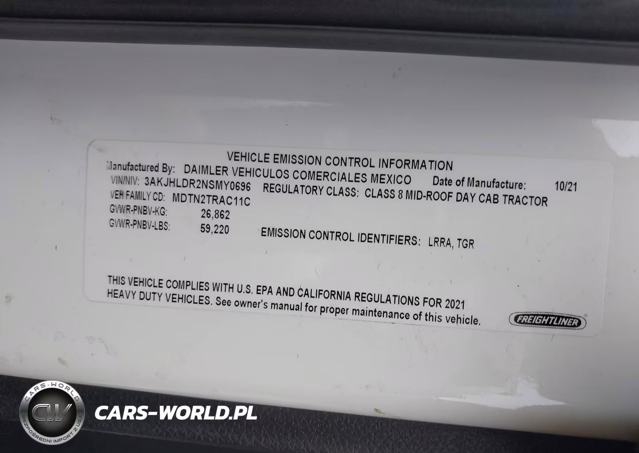 2022 Freightliner New Cascadia 126 VIN:3AKJHLDR2NSMY0696 - 9