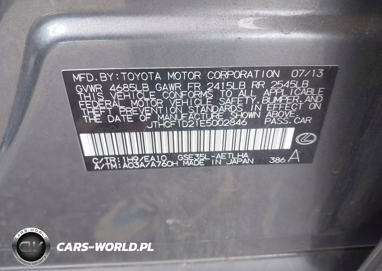 2014 Lexus Is 250 VIN:JTHCF1D21E5002846 - 9