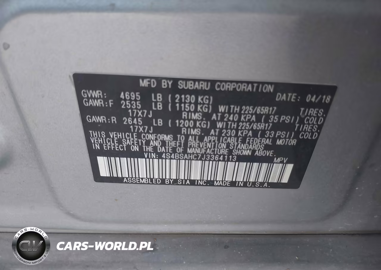 2018 Subaru Outback 2.5I Premium VIN:4S4BSAHC7J3364113 - 9
