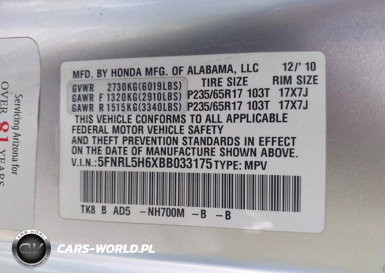 2011 Honda Odyssey Ex-L VIN:5FNRL5H6XBB033175 - 9