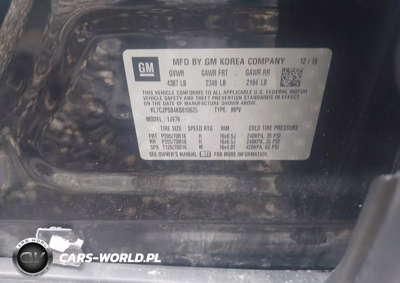 2019 Chevrolet Trax Lt VIN:KL7CJPSB4KB810625 - 9