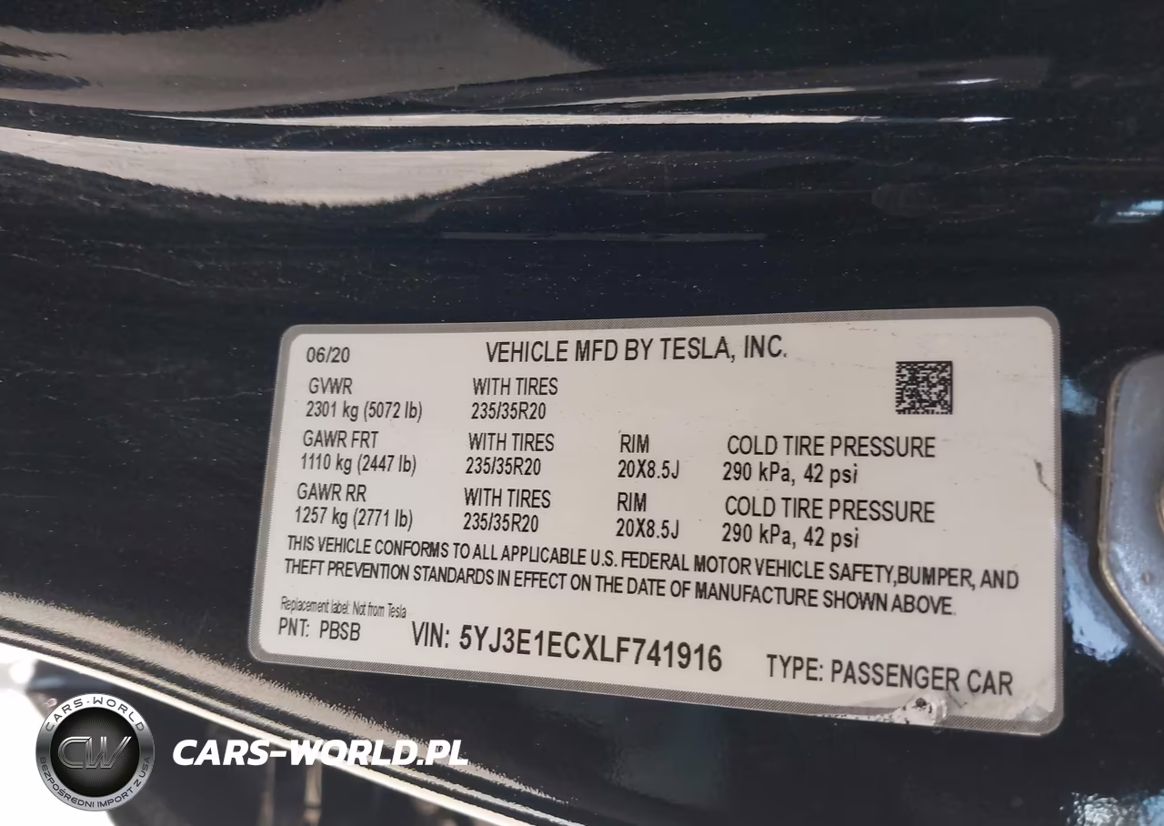 2020 Tesla Model 3 Performance Dual Motor All-Wheel Drive VIN:5YJ3E1ECXLF741916 - 9