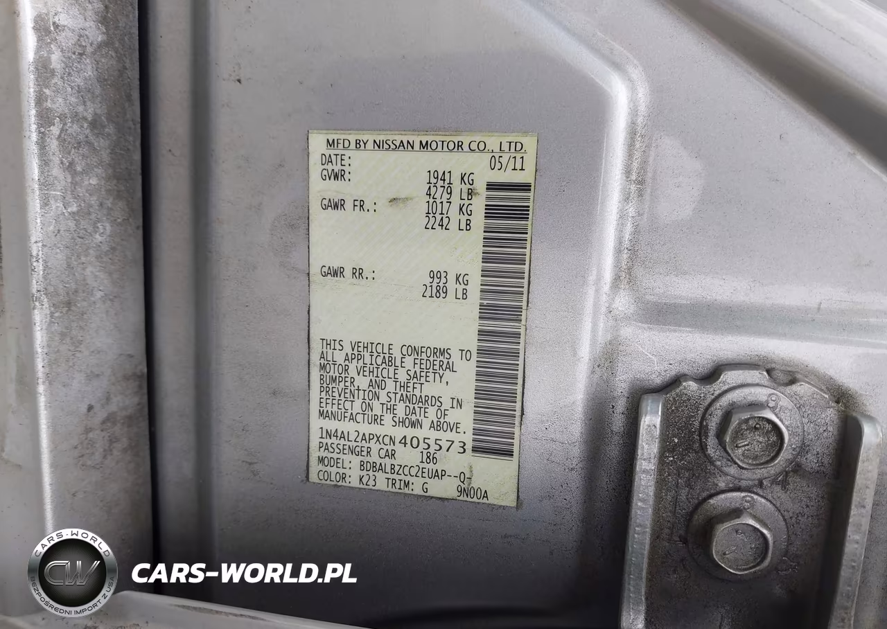 2012 Nissan Altima 2.5 S VIN:1N4AL2APXCN405573 - 9