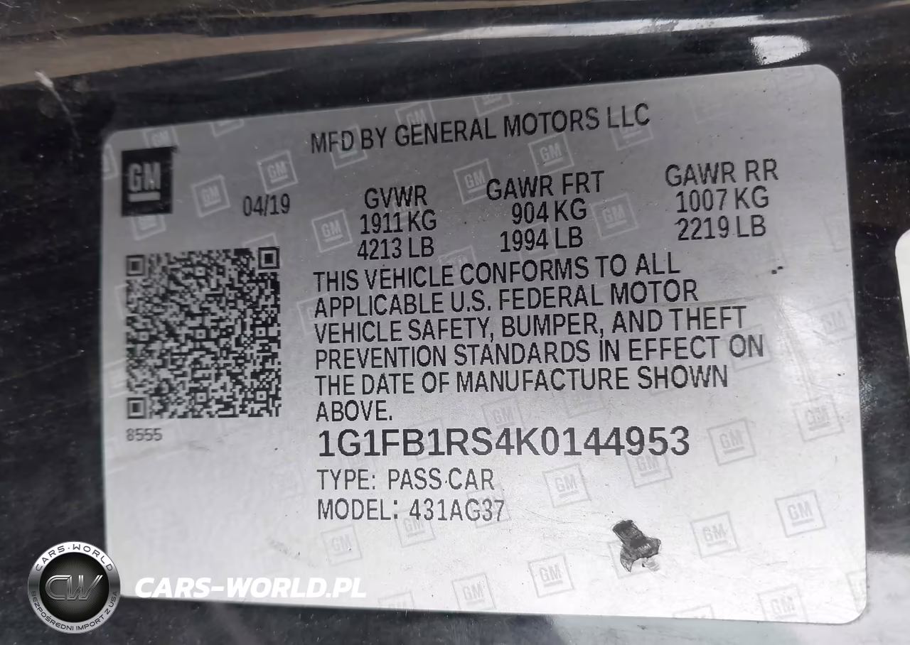 2019 Chevrolet Camaro 1Lt VIN:1G1FB1RS4K0144953 - 9